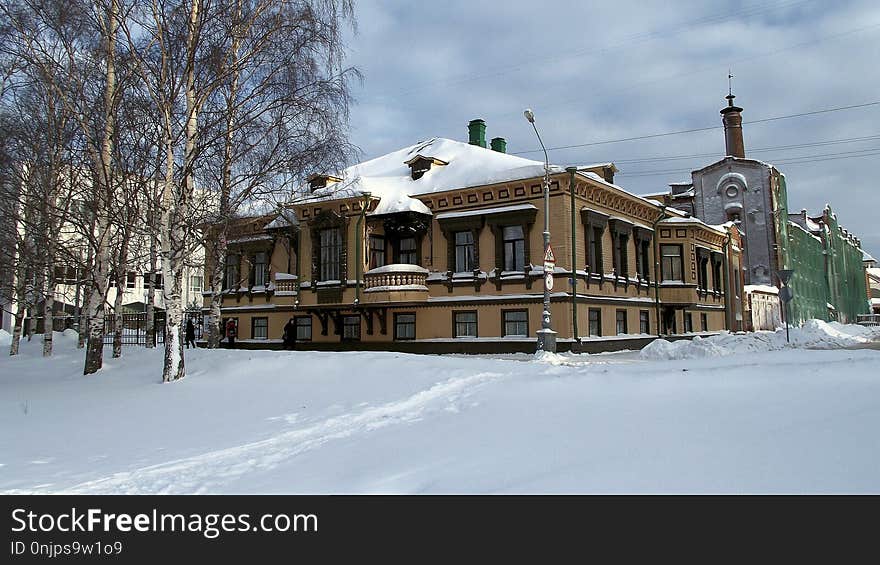 Snow, Winter, House, Transport