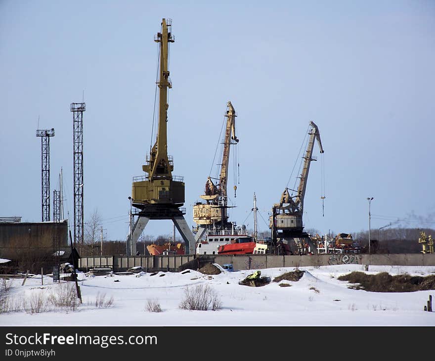 Industry, Winter, Drilling Rig, Snow