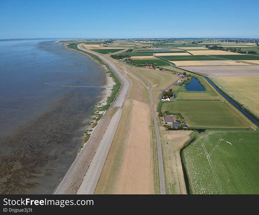 Waterway, Aerial Photography, Bird's Eye View, Estuary