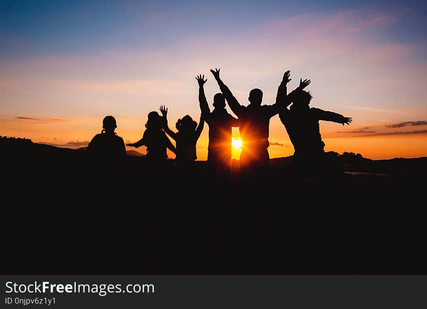 Sky, Sunrise, Sunset, Silhouette