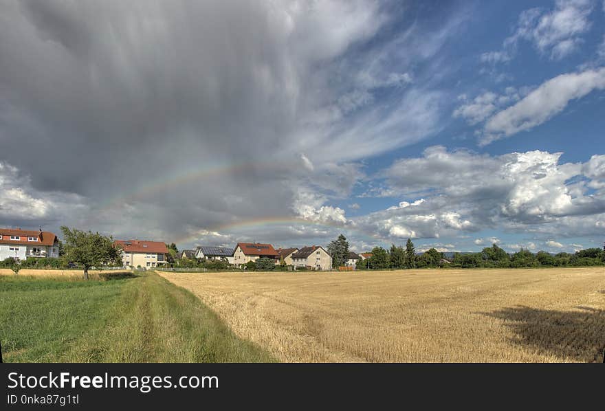 Sky, Cloud, Grassland, Field