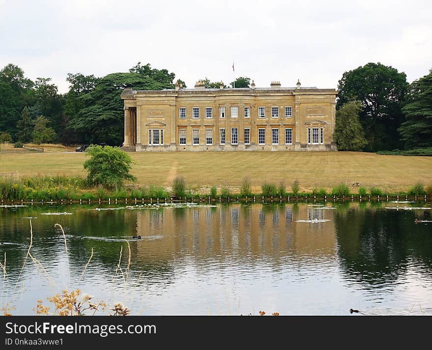 Reflection, Water, Estate, Stately Home