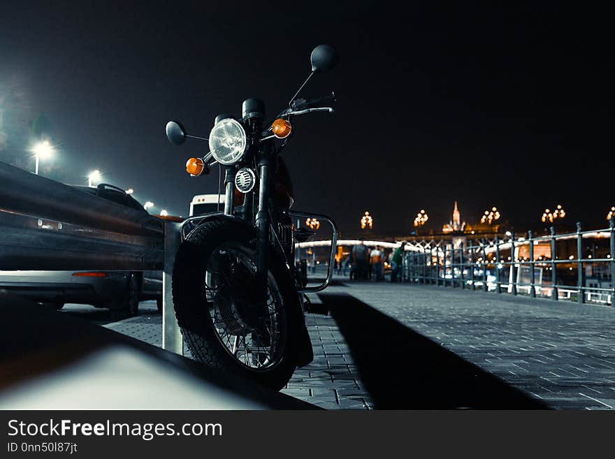 City And Personal Transport In The Night City In Budapest