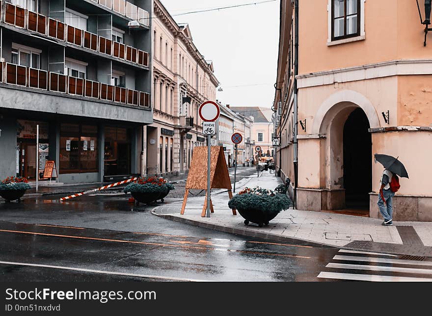 The Streets Of The Old Historic European City After The Rain