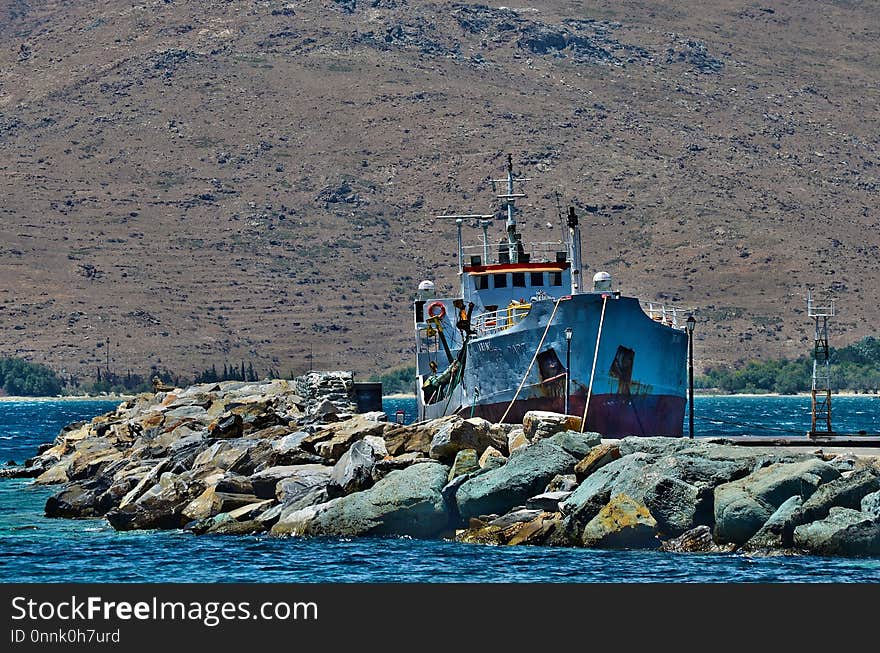 Sea, Water, Promontory, Ship