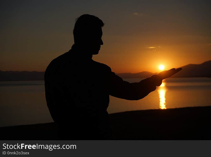 Sunrise, Silhouette, Sunset, Sky