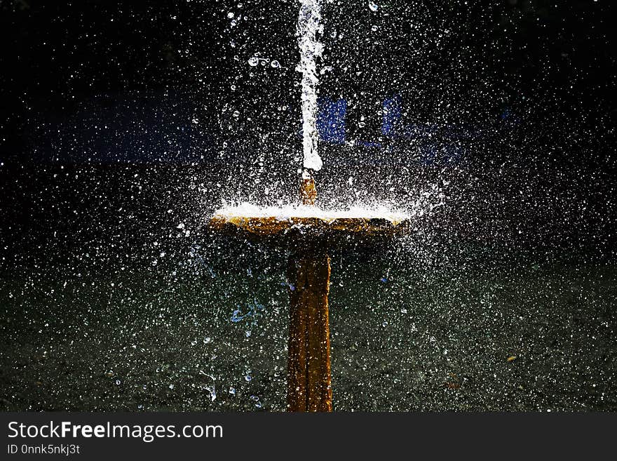 Water, Water Feature, Night, Fountain