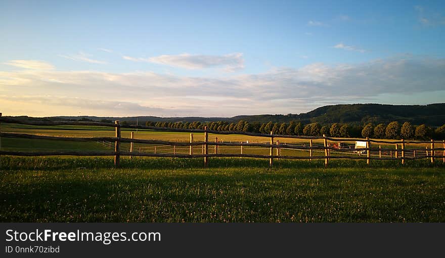 Sky, Field, Grassland, Farm