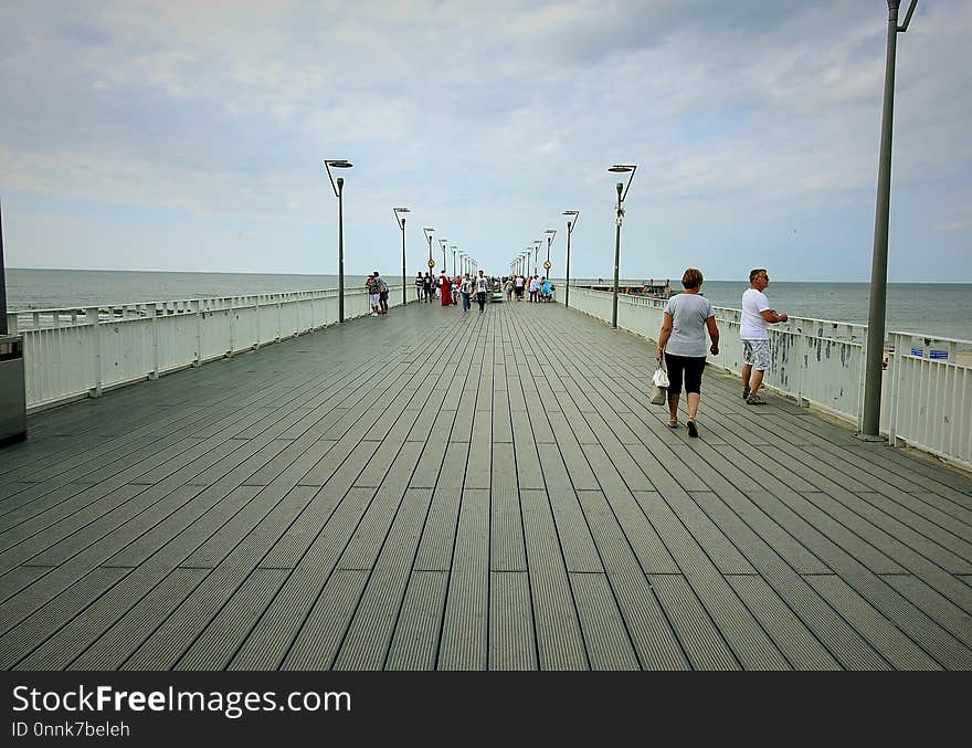 Pier, Sea, Boardwalk, Sky