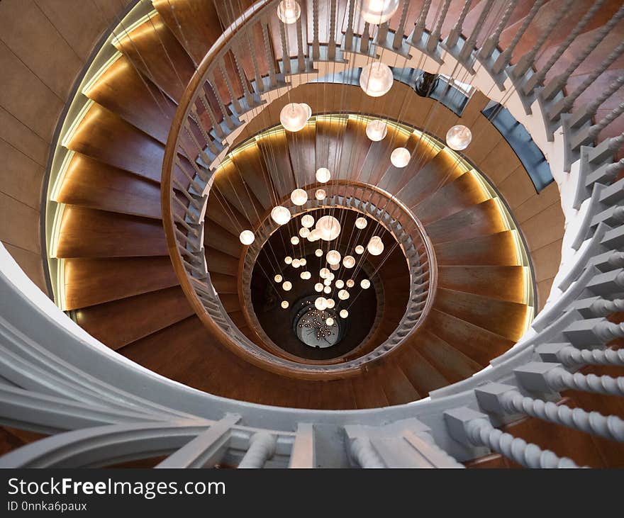 Spiral, Stairs, Ceiling, Symmetry