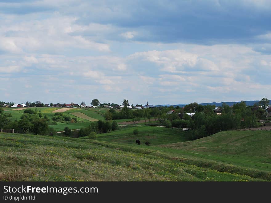 Sky, Grassland, Field, Cloud