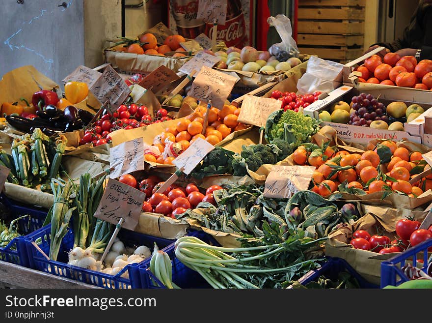 Produce, Natural Foods, Vegetable, Marketplace