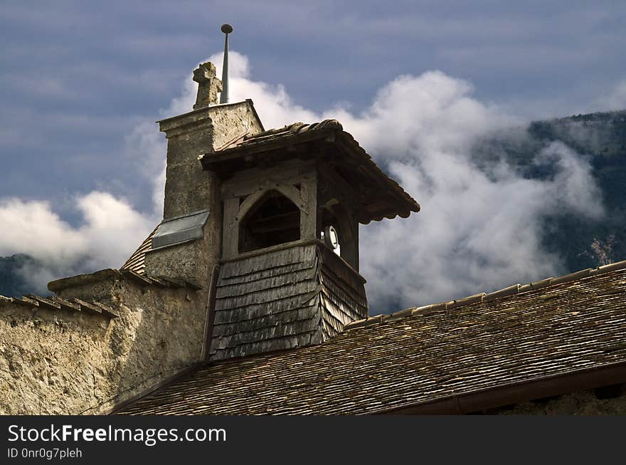 Sky, Cloud, Roof, Building