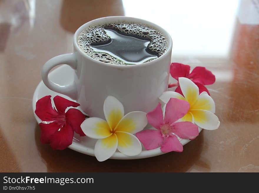 Coffee Cup, Cup, Tableware, Flower