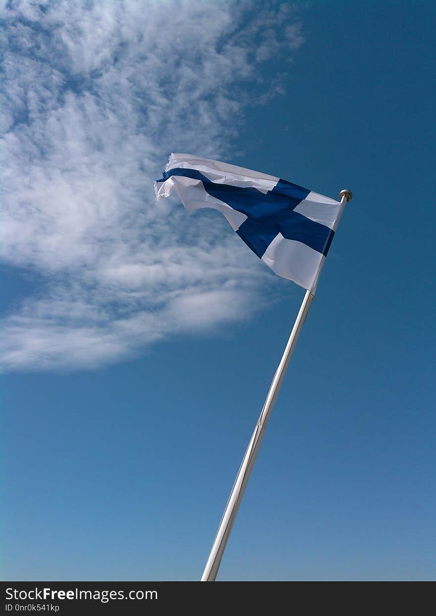 Sky, Cloud, Flag, Wind