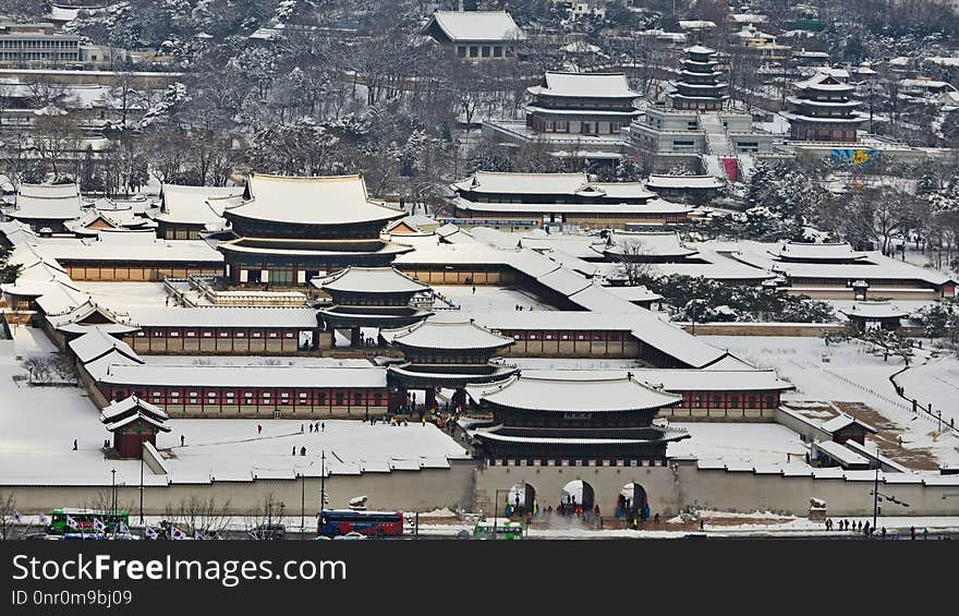 City, Urban Area, Snow, Winter