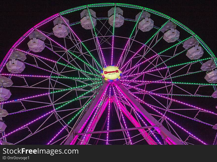 Ferris Wheel, Tourist Attraction, Purple, Amusement Park