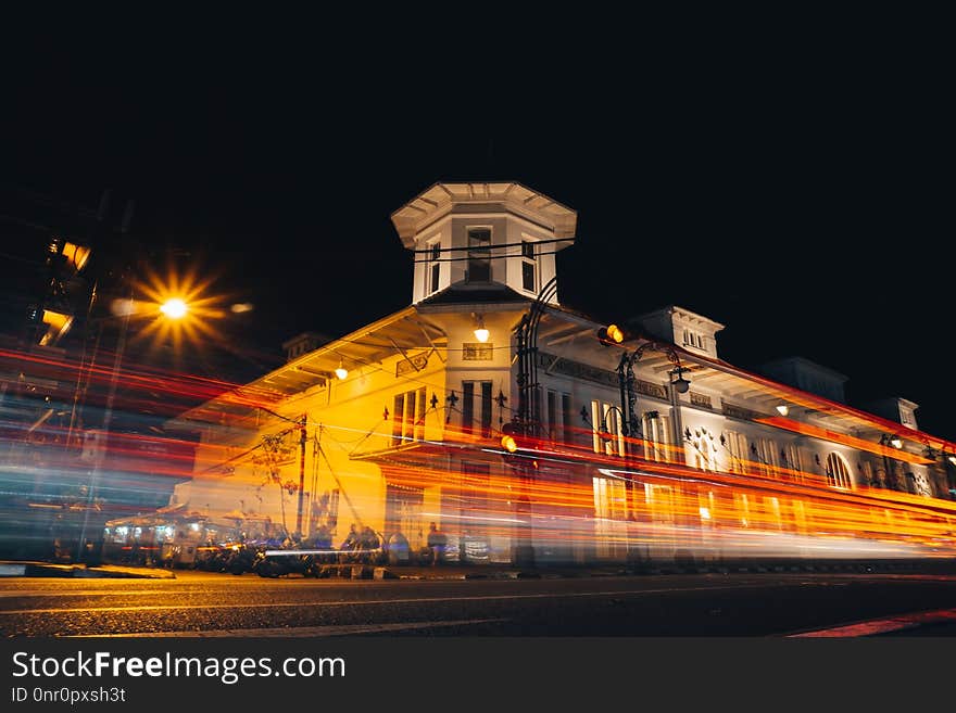 Landmark, Night, Town, Sky