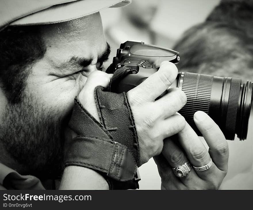 Photographer, Photograph, Black And White, Nose