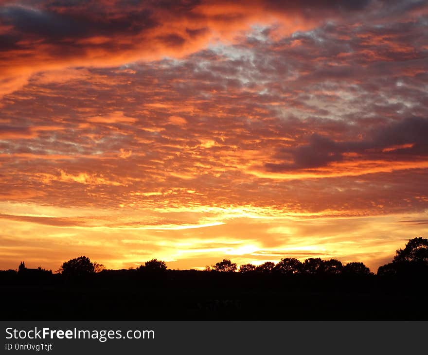 Sky, Red Sky At Morning, Afterglow, Dawn