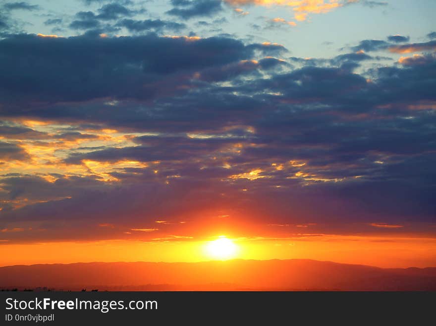 Sky, Afterglow, Horizon, Red Sky At Morning