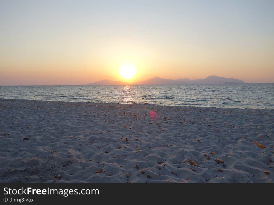 Sea, Horizon, Sky, Sunrise