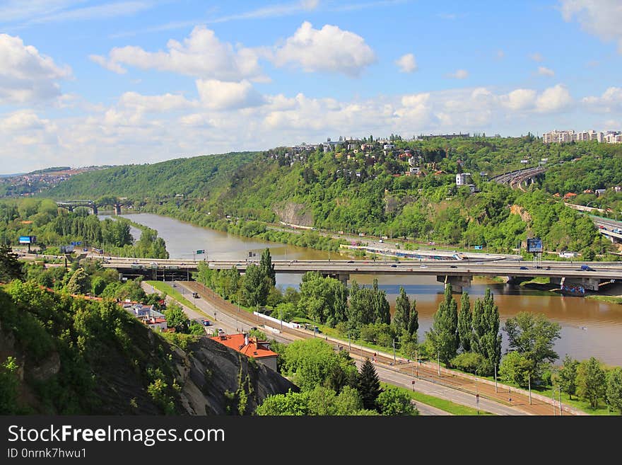 Waterway, River, Bridge, Transport