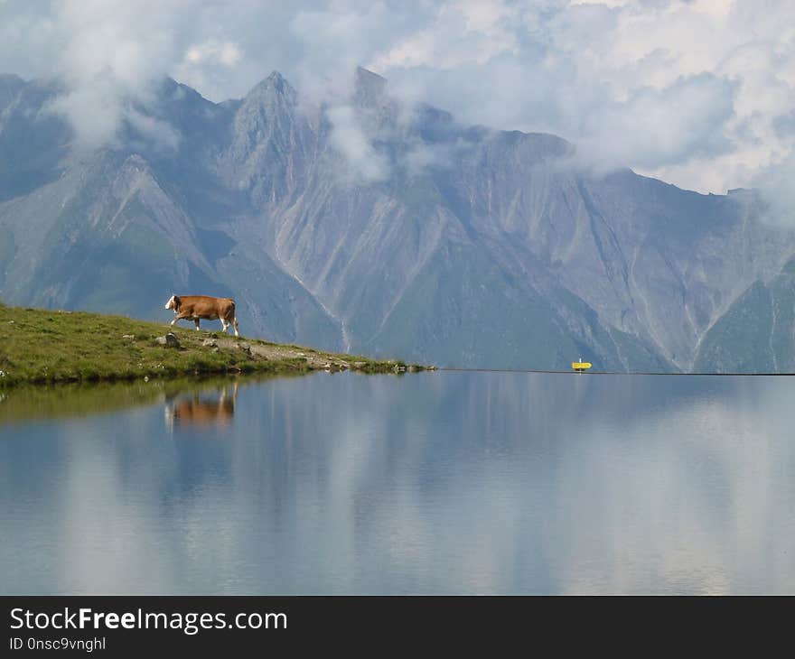 Reflection, Nature, Mountainous Landforms, Mountain