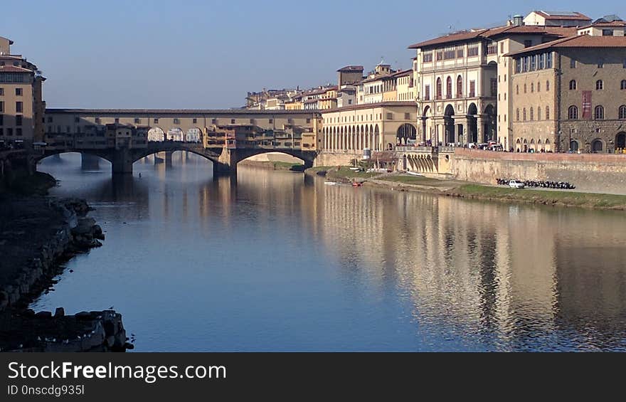 Waterway, Reflection, Water, River