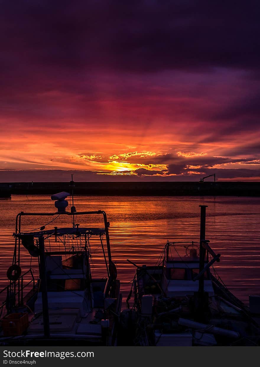 Sky, Sunset, Horizon, Afterglow