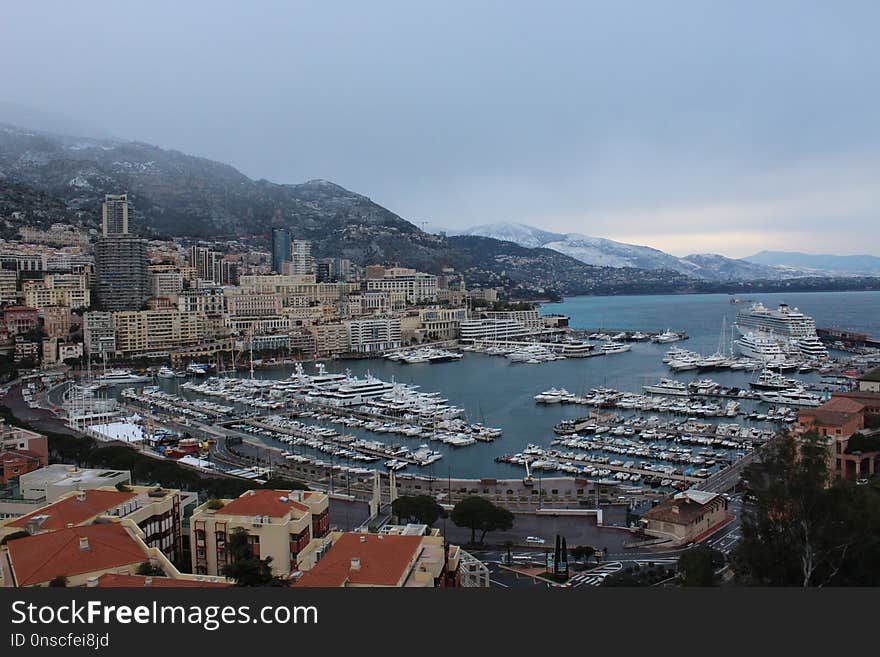 Sea, City, Sky, Marina