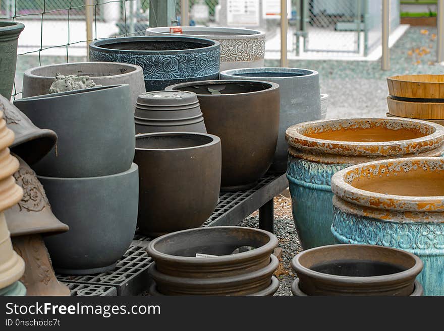 Pottery, Ceramic, Flowerpot, Material