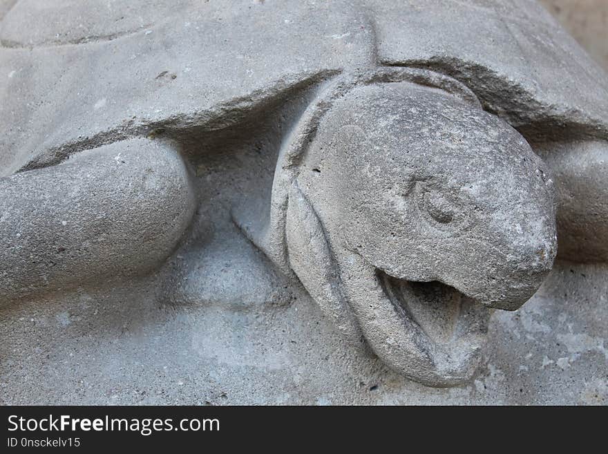 Stone Carving, Turtle, Sculpture, Sea Turtle