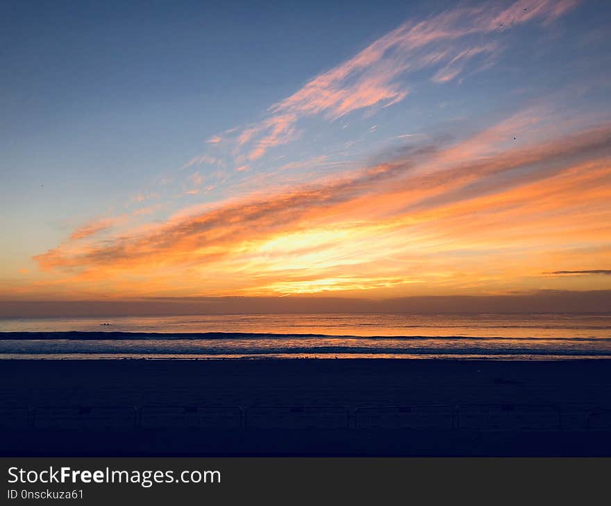 Sky, Horizon, Afterglow, Sunset