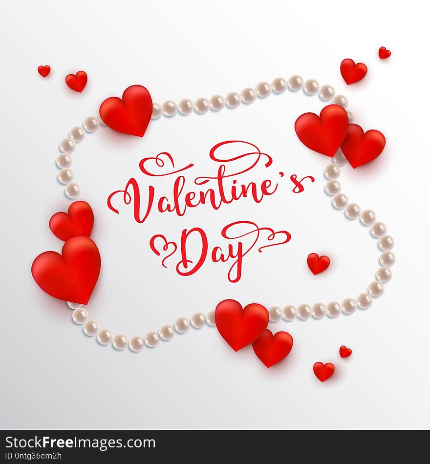 Valentine`s day, holiday objects on white background. Vector ill