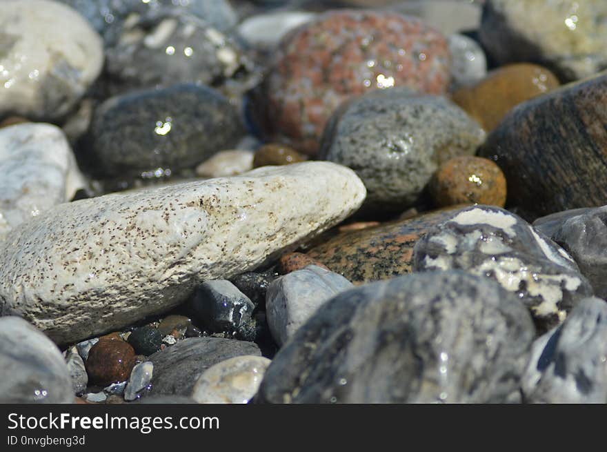 Rock, Pebble, Water, Material