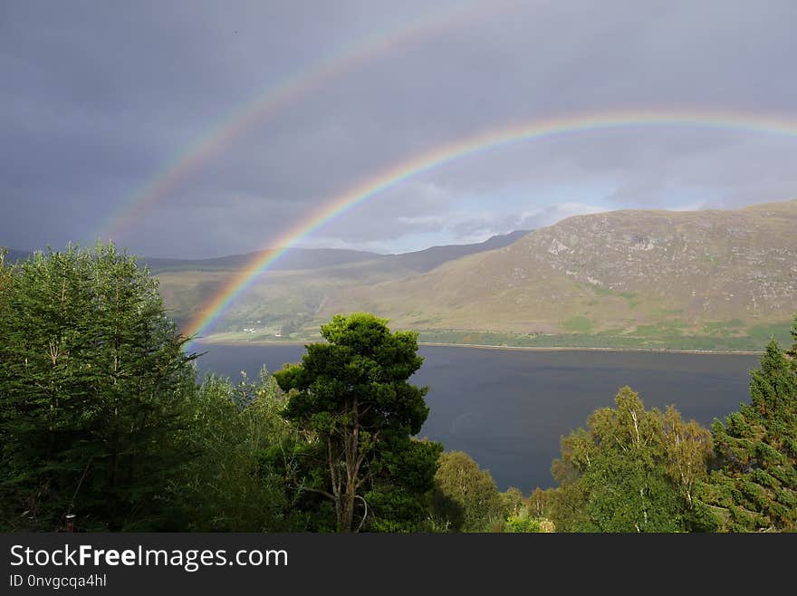 Rainbow, Sky, Highland, Meteorological Phenomenon