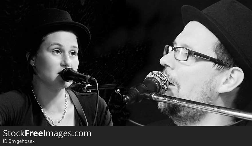 Microphone, Musician, Black And White, Music