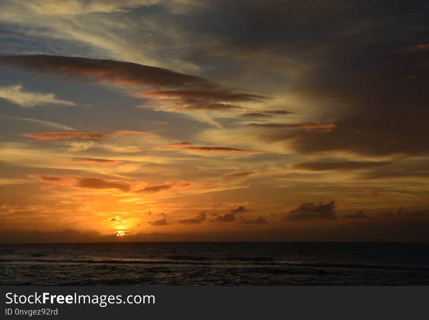 Sky, Horizon, Afterglow, Sunset