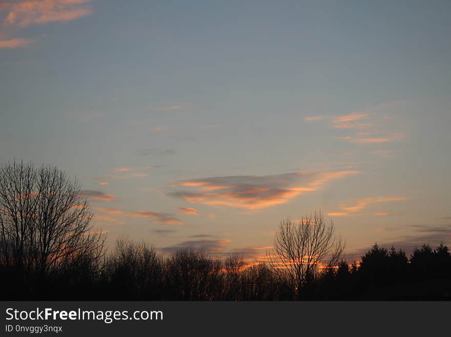 Sky, Red Sky At Morning, Dawn, Cloud