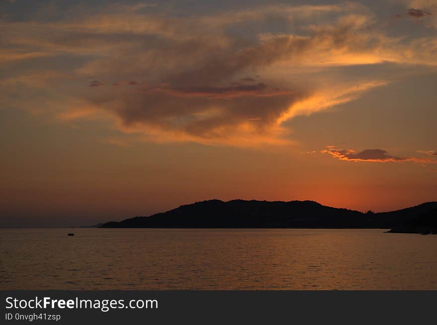 Sky, Horizon, Afterglow, Sunset