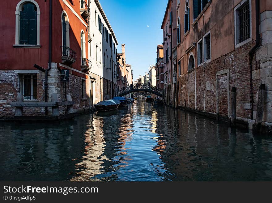 Waterway, Water, Reflection, Canal