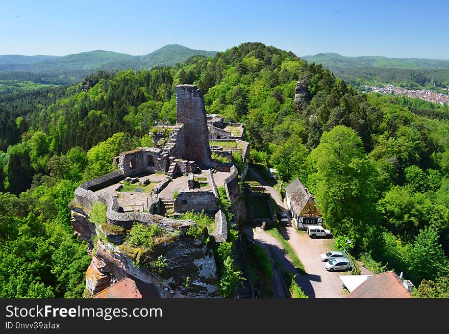 Bird's Eye View, Mountain Village, Historic Site, Aerial Photography