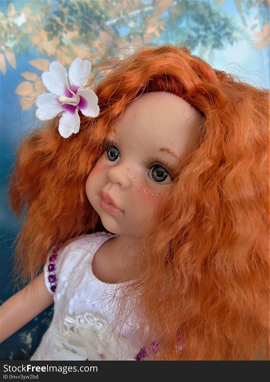 Doll, Human Hair Color, Red Hair, Brown Hair