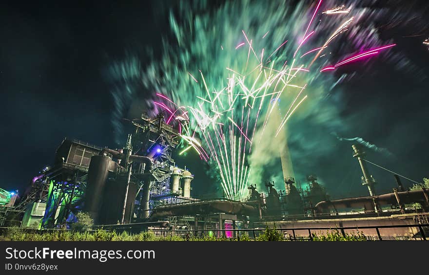 Nature, Fireworks, Sky, Metropolis