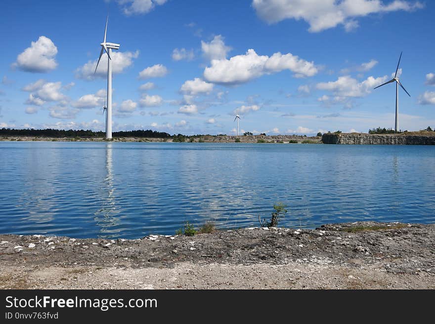 Water, Windmill, Sky, Waterway