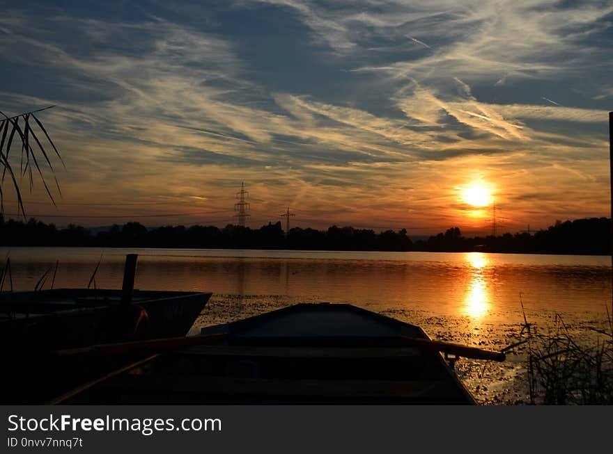 Sky, Reflection, Sunset, Waterway