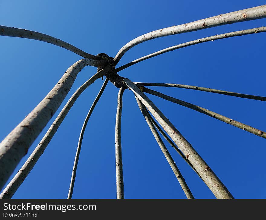 Blue, Sky, Structure, Wire