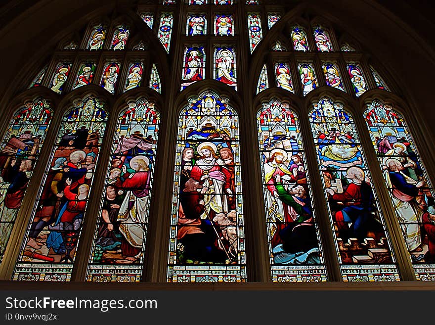 Stained Glass, Glass, Window, Place Of Worship