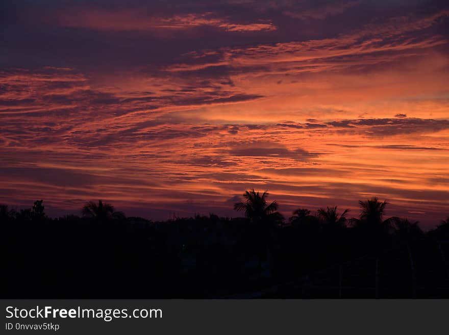 Sky, Red Sky At Morning, Afterglow, Sunset